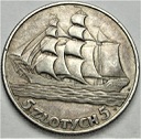 5 zł złotych 1936 Żaglowiec Żaglówka Statek ŁADNY