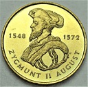 2 zł, złote 1996 Zygmunt II August ŁADNY