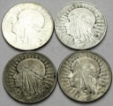 LOT 4 x 5 zł Głowa kobiety, INWESTYCJA AG SREBRO