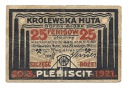 1921 25 Fenigów Królewska Huta Górny Śląsk
