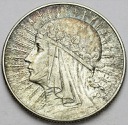 5 zł złotych 1934 Głowa kobiety, Polonia, babka