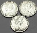 LOT 3 x 50 Centów Australia INWESTYCJA SREBRO