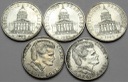 LOT 5 x 100 Franków Francja INWESTYCJA SREBRO