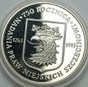 200000 zł 1993 Szczecin Nadanie Praw Miejskich