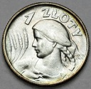 1 zł złoty 1925 Kobieta i kłosy, żniwiarka, PIĘKNA
