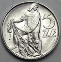 5 zł, pięć złotych z Rybakiem 1974 Rybak