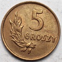 5 gr, pięć groszy 1949 Brąz