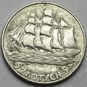 5 zł złotych 1936 Żaglowiec Żaglówka Statek