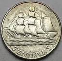 5 zł złotych 1936 Żaglowiec Żaglówka Statek