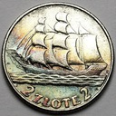2 zł złote 1936 Żaglowiec Statek