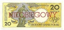 NIEOBIEGOWY 20 zł złotych 1990 GDAŃSK seria E
