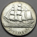 2 zł złote 1936 Żaglowiec Statek, ŁADNA