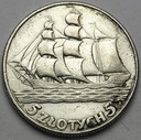 5 zł złotych 1936 Żaglowiec Żaglówka Statek