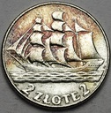 2 zł złote 1936 Żaglowiec Żaglówka Statek