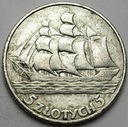 5 zł złotych 1936 Żaglowiec Żaglówka Statek