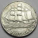 5 zł złotych 1936 Żaglowiec Żaglówka Statek
