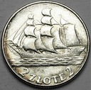 2 zł złote 1936 Żaglowiec Żaglówka Statek