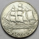 5 zł złotych 1936 Żaglowiec Żaglówka Statek