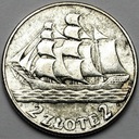 2 zł złote 1936 Żaglowiec Żaglówka Statek