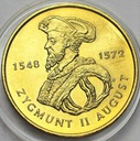 2 zł, złote 1996 Zygmunt II August PIĘKNY