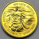 2 zł, złote 1998 Adam Mickiewicz