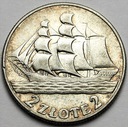 2 zł złote 1936 Żaglowiec Żaglówka Statek