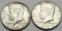 LOT 2 x 1/2 Dolara 1964 Kennedy INWESTYCJA SREBRO