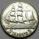2 zł złote 1936 Żaglowiec Żaglówka Statek