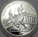 10 zł złotych 2004 Ateny Szermierka PIĘKNA POŁYSK