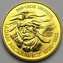 2 zł, złote 1998 Adam Mickiewicz ŁADNA POŁYSK