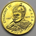2 zł, złote 1998 Zygmunt III Waza BARDZO ŁADNA