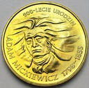 2 zł, złote 1998 Adam Mickiewicz PIĘKNA POŁYSK