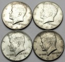 LOT 4 x 1/2 Dolara 1964 Kennedy INWESTYCJA SREBRO