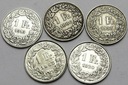 LOT 5 x 1 frank Szwajcaria INWESTYCJA SREBRO