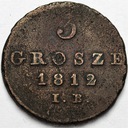 Księstwo Warszawskie 3 Grosze 1812 I.B.