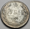1 Rubel NIE 1867 NF ORYGINALNY DATA PRZELUTOWANA