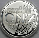 20 zł złotych 1995 ONZ 50 rocznica powstania