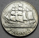 2 zł złote 1936 Żaglowiec Żaglówka Statek