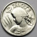 2 zł złote 1925 Kobieta i kłosy, żniwiarka, kropka