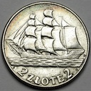 2 zł złote 1936 Żaglowiec Żaglówka Statek