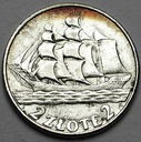 2 zł złote 1936 Żaglowiec Żaglówka Statek