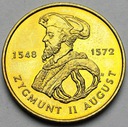 2 zł, złote 1996 Zygmunt II August BARDZO ŁADNA