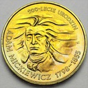 2 zł, złote 1998 Adam Mickiewicz
