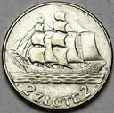 2 zł złote 1936 Żaglowiec Żaglówka Statek