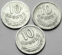 LOT Zestaw 3 x 10 gr groszy 1962