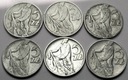 LOT Zestaw 6 x 5 zł złotych 1958 RYBAK