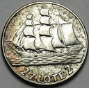 2 zł złote 1936 Żaglowiec Żaglówka Statek