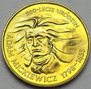 2 zł, złote 1998 Adam Mickiewicz POŁYSK POLECAMY