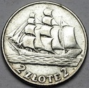 2 zł złote 1936 Żaglowiec Żaglówka Statek