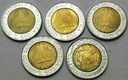 Włochy LOT 5 x 500 Lirów MIX MENNICZE Z ROLKI nr98